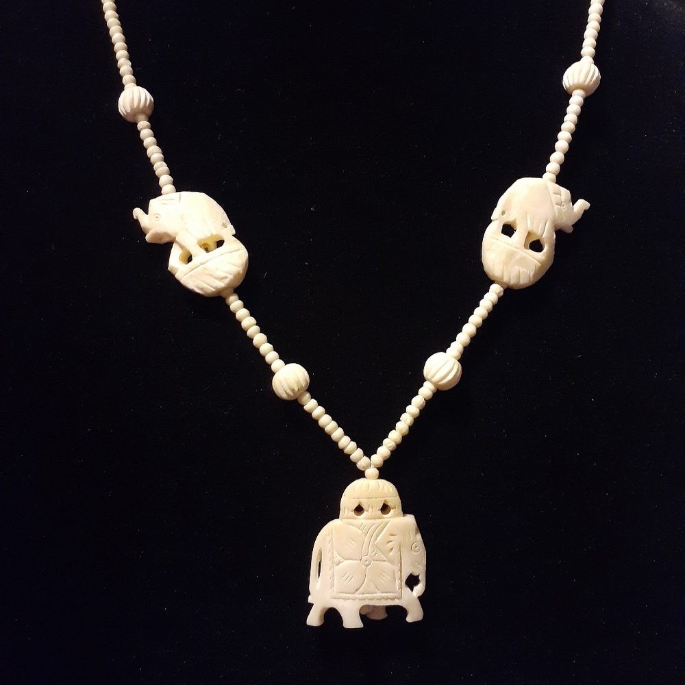 Bone Elephant necklace